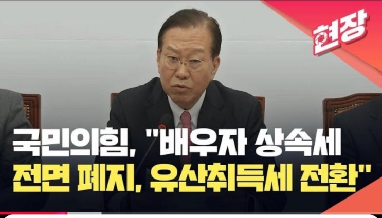 국민의힘 <b>권영세</b>, “<b>배우자 상속세</b> 전면 <b>폐지</b>... 