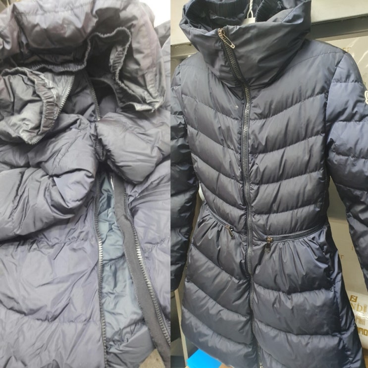  오염이 심한 몽클레어 패딩 디스커버리패딩  세탁방법 보관방법  강남역삼동세탁소 매직크린월드에서 사례를 통해 안내 드리겠습니다.