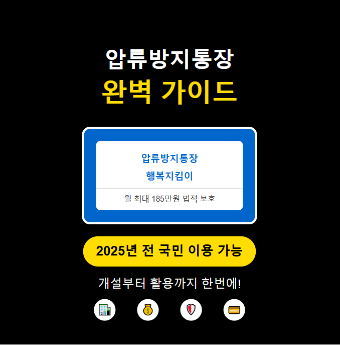  압류방지통장 완벽 가이드 - 월 185만원까지 법적 보호! 개설부터 활용까지 