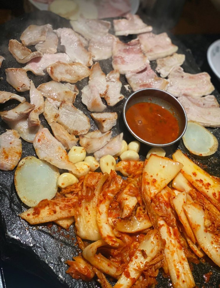  [용산맛집 석암생소금구이 용산점] 캐치테이블 웨이팅, 모둠(삼겹+천겹), 돌판짜파게티 내돈내산 솔직후기