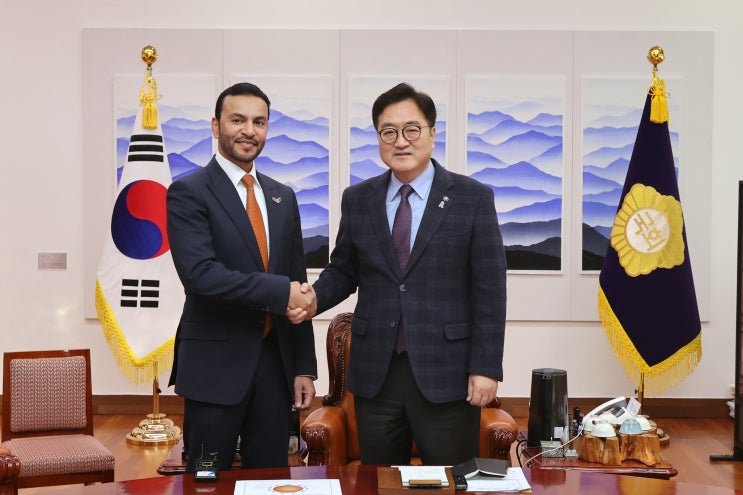 <b>우원식 국회의장</b>, 알 누아이미 주한UAE<b>대사</b> 접견