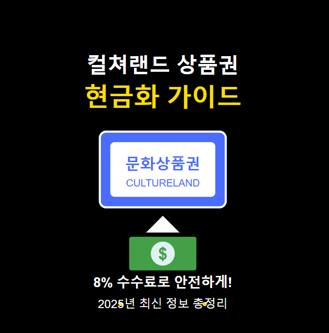  컬쳐랜드 상품권 현금화 꿀팁 - 8% 수수료로 빠르게 바꾸는 방법 총정리  (문상, 문화상품권 현금 만들기)