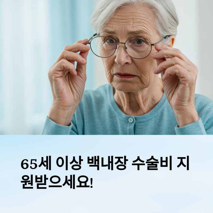  정부 지원 65세 이상 백내장 수술비 지원금 신청 방법