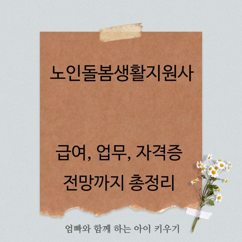 노인돌봄생활지원사 급여 및 업무 자격증 총정리