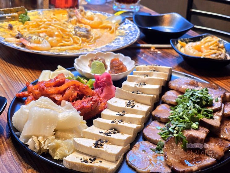  대전 궁동 맛집 술집 '빠삭' 이베리코 차슈, 차돌박이 마라 파스타
