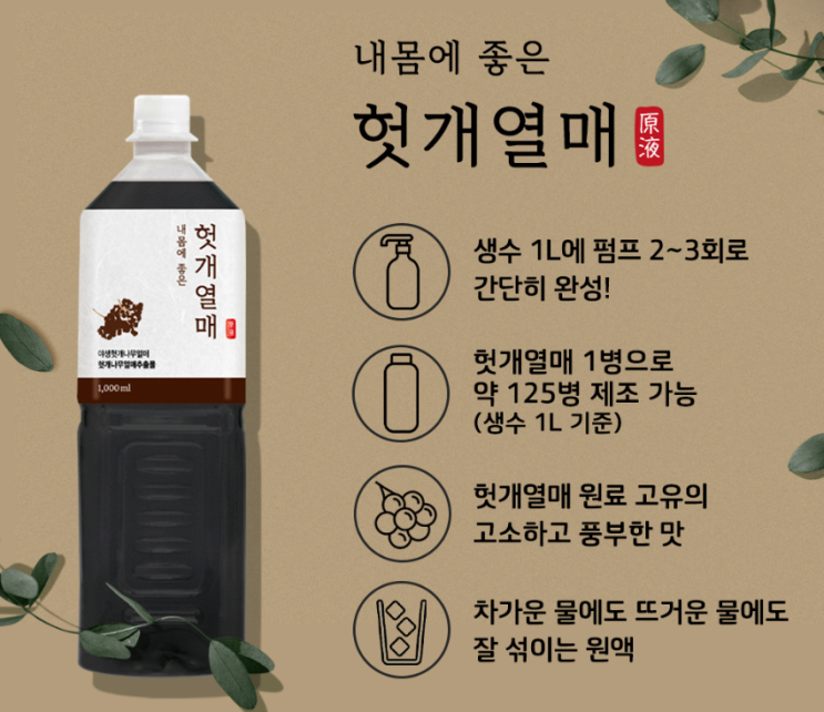 헛개수 원액으로 간편하게! 헛개차 물 대신 마시는 법