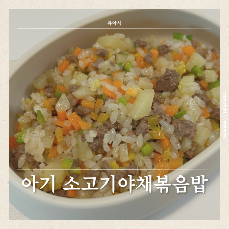 돌아기 소고기 볶음밥 소고기야채볶음밥 유아식 무염 레시피