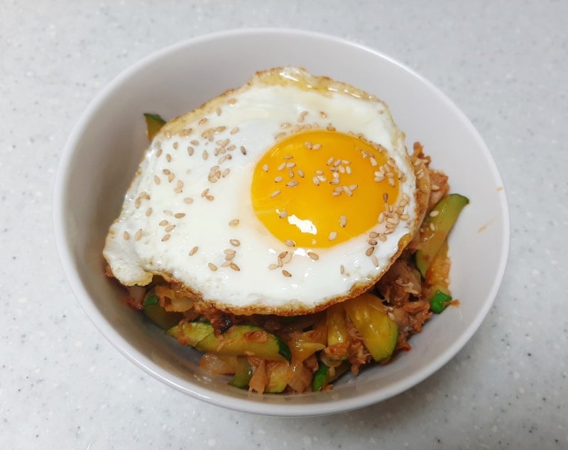 다이어트 덮밥 -3kg 감량한 애호박 참치덮밥 만드는 방법
