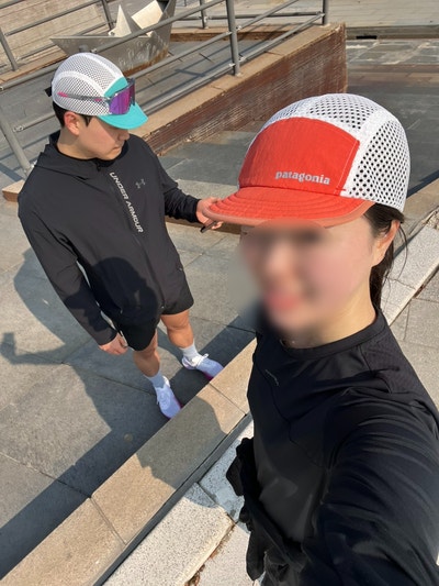러닝 모자 추천 파타고니아 덕빌캡 착샷 리뷰
