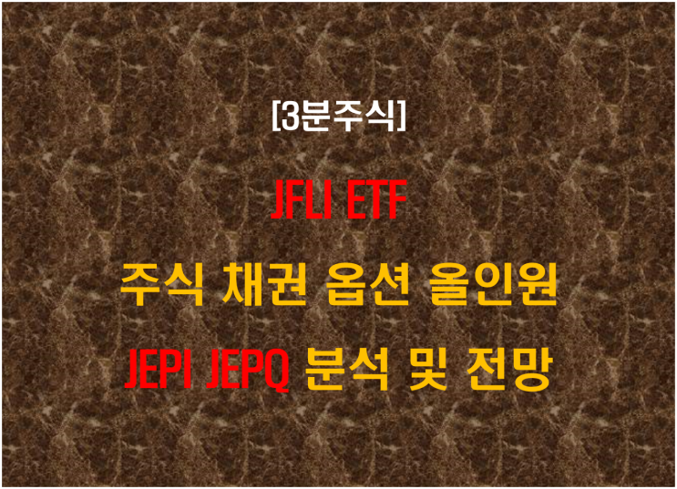  JFLI ETF, 주식 채권 옵션 올인원 JEPI JEPQ 분석 및 전망