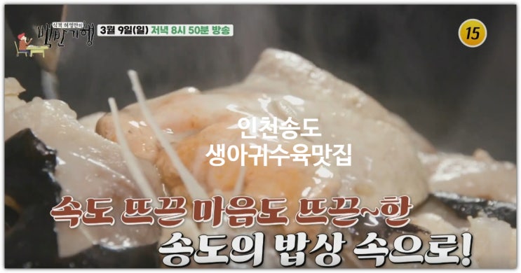 <b>백반기행</b> 송도생물아귀수육맛집 남해산물요리 <b>송일국</b>방문식당... 