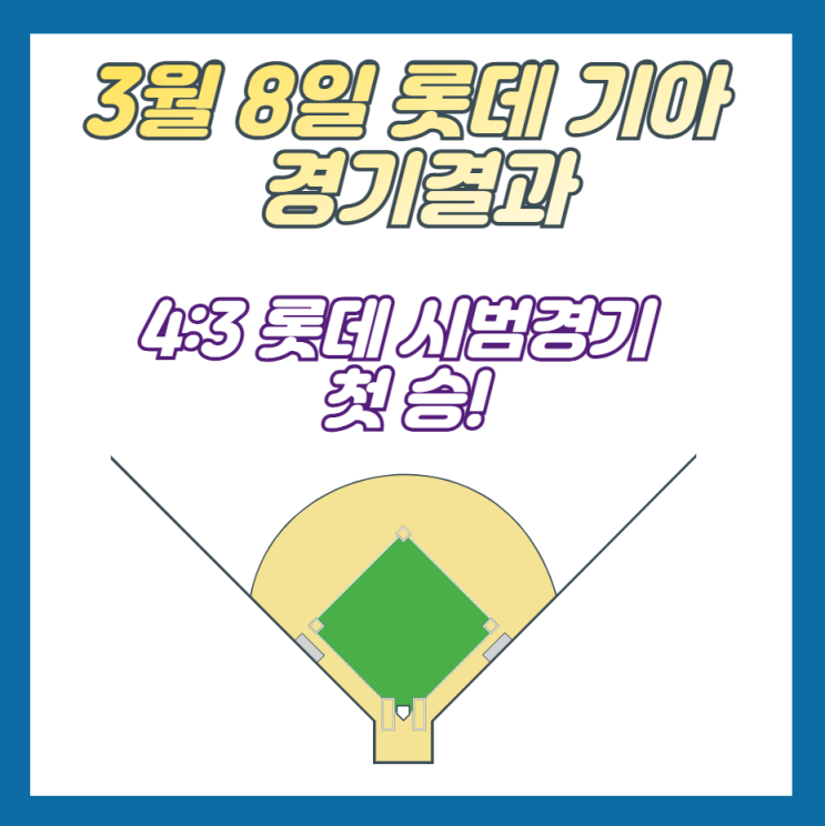 <b>롯데</b>. 시범경기 KIA 꺾고 첫 경기 승리! <b>데이비슨 호투</b>.