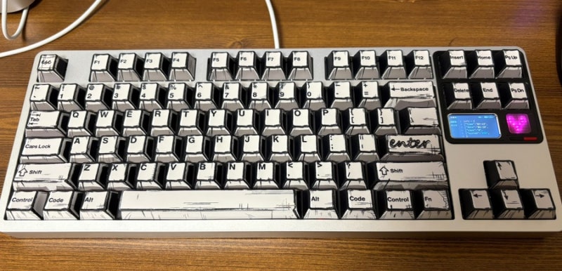 기계식 커스텀 키보드 qk80mk2 실버 첫 빌드 후기(feat.. 앱솔루트 제로, tut망가)