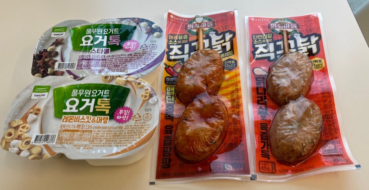  편식리뷰_90 CU 1+1 풀무원요거트 요거톡 2종, 의성마늘 직꾸닭 2종