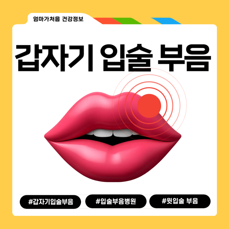 갑자기 입술 부음 병원 가야할까?원인과 대처방법