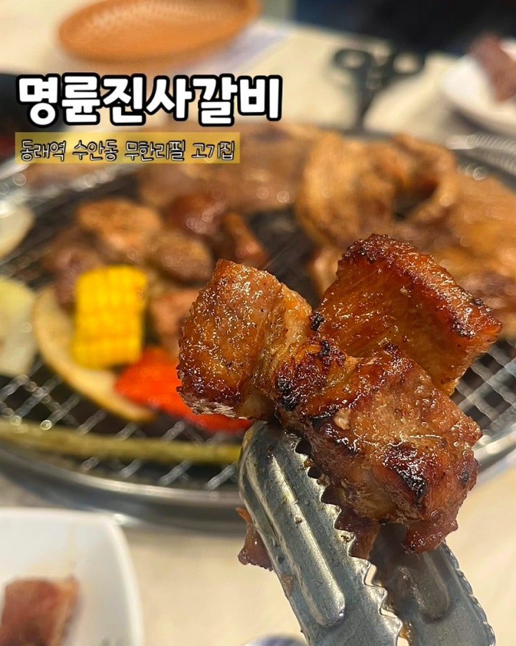  부산 동래구맛집 명륜진사갈비 수안동 무한리필 가족외식 고기집