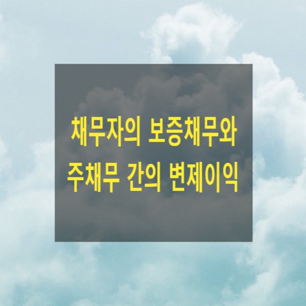  채무자의 보증채무와 주채무 간의 변제이익(변제충당, 합의충당, 지정충당, 법정충당, 약관규제법)