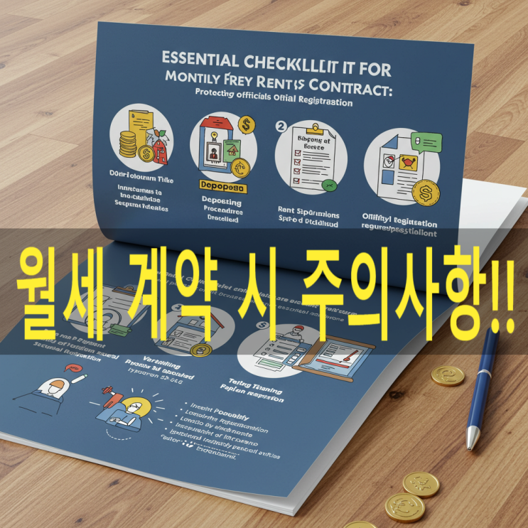  "월세 계약 시 주의사항 반드시 확인해야 할 핵심 체크리스트! 보증금 보호부터 확정일자까지 완벽 정리"