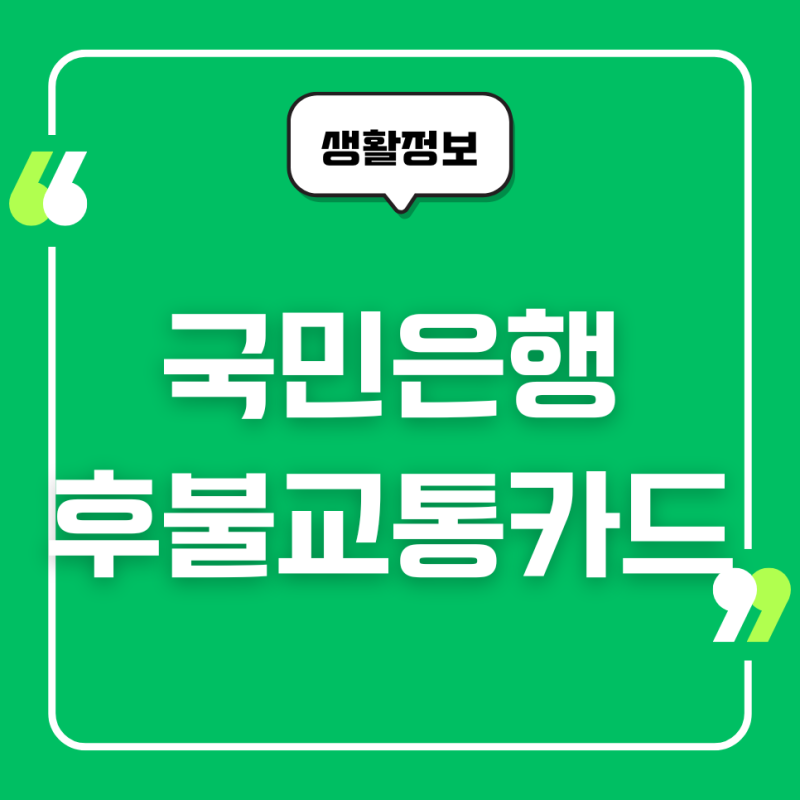 국민은행 후불교통카드 연체 납부 방법, 연체 조회, 해결하기