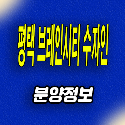  평택 브레인시티 미분양아파트 장안동 수자인 분양가 모델하우스