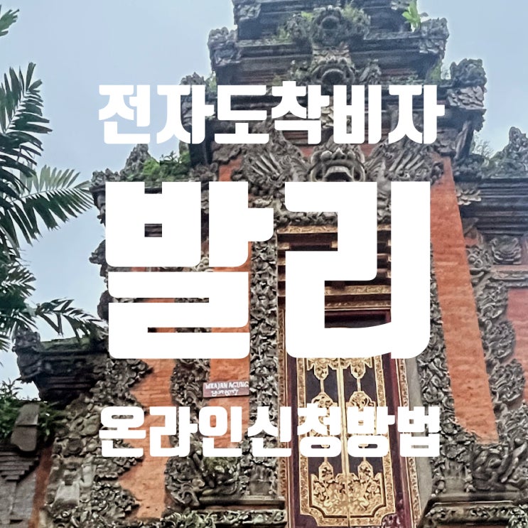  발리 전자도착비자 온라인 사전 신청 쉽게 따라하기