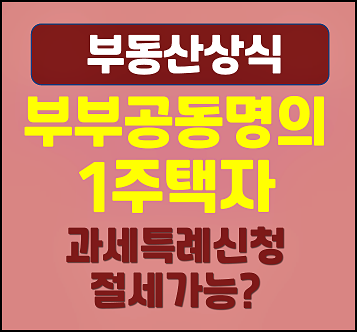  부부공동명의 1주택자 과세특례 신청 절세 유리하나