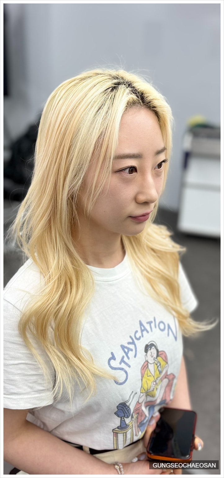  오산 탈색 5회 극손상모도 펌을 완벽하게 귀영 블러 펌제 개발 완료:) _궁서채헤어 궐동점