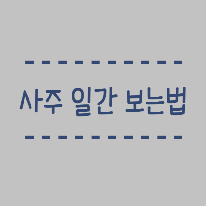  사주 일간 보는법, 사주팔자란? 일간의 뜻 전부 쉽게 설명해드릴께요.