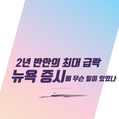  2년 반만의 최대 급락, 뉴욕 증시에 무슨 일이 있었나