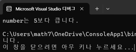  C# if문