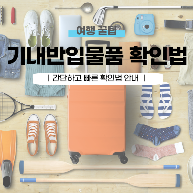  기내 반입 가능 물품 간단하게 확인하는 방법