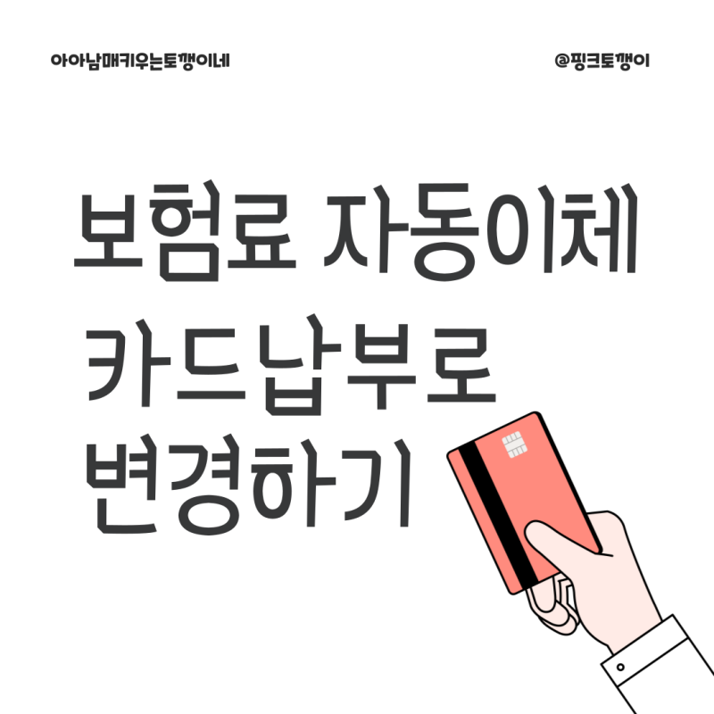 보험료 자동이체 카드 납부로 변경하기 (DB 메리츠 현대해상 KB손해보험 흥국 한화손해보험 MG....