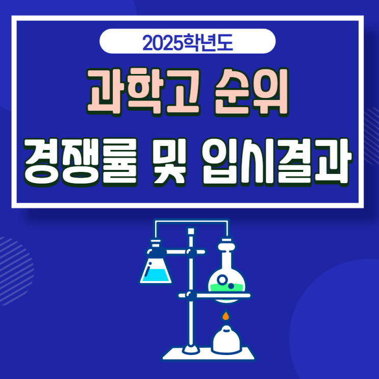  2025학년도 전국 과학고 순위: 경쟁률 및 입시결과