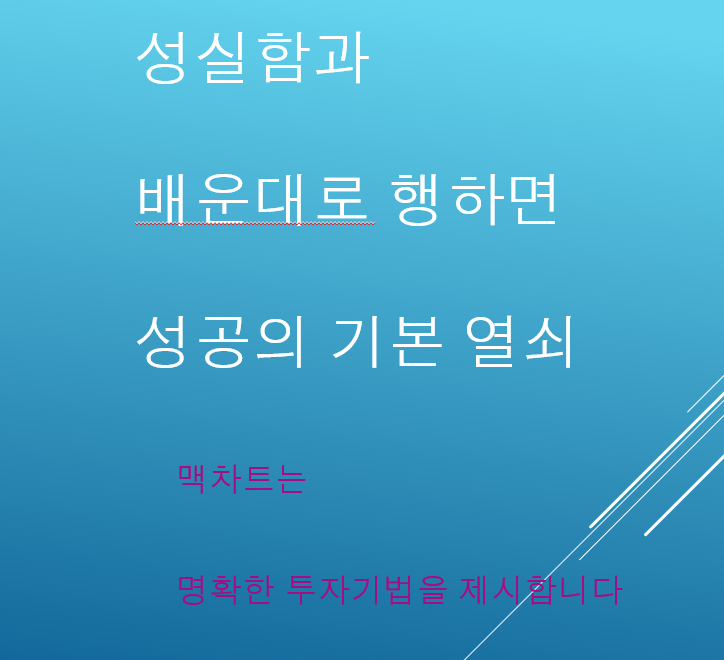  성실함이 가장 강력한 무기 맥차트 멤버스분들의 성공 투자를 응원합니다.