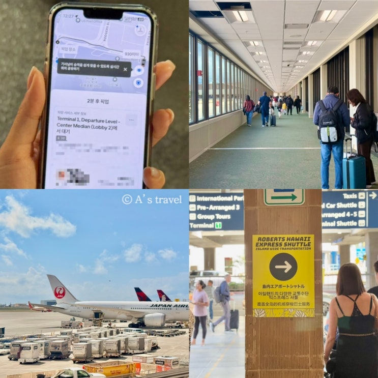  하와이 입국심사 호놀룰루 공항 게이트 우버 탑승위치