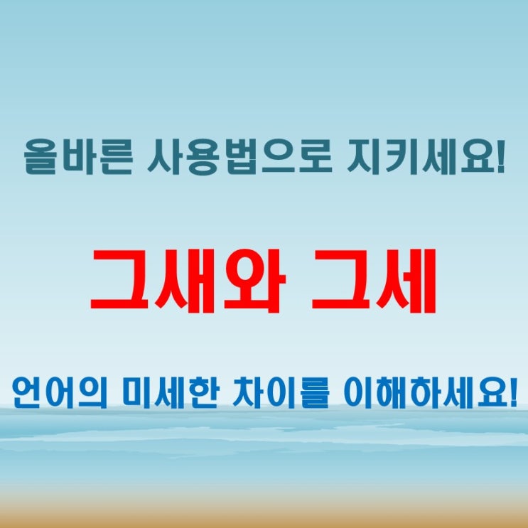  그새 그세 틀리는 순간 국어 점수 폭락!