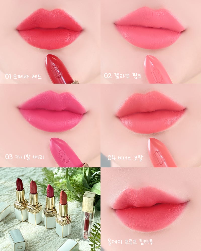 홈쇼핑 유명템 클리오 루즈힐 올데이 프루프 립 & 립타투 전 색상 발색