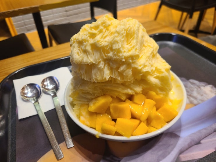  잠실 빙수 맛집 생망고 빙수 로이즈 롯데월드몰점 내돈내산 후기
