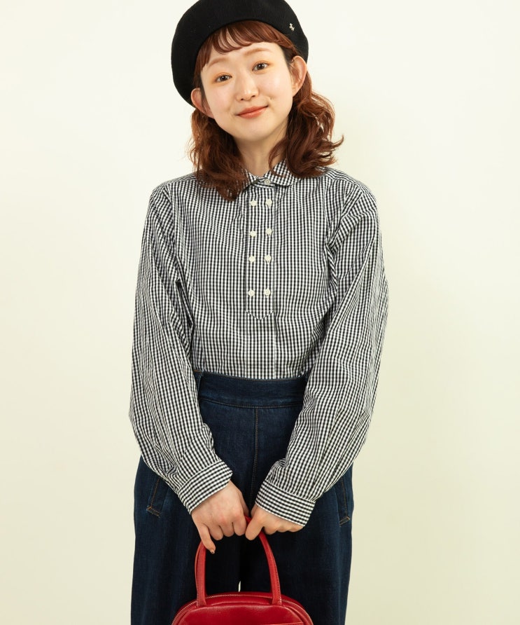  CHILD WOMAN) 라운드 넥 더블 버튼 셔츠