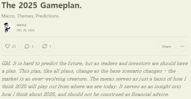 0xKyle's The 2025 Gameplan