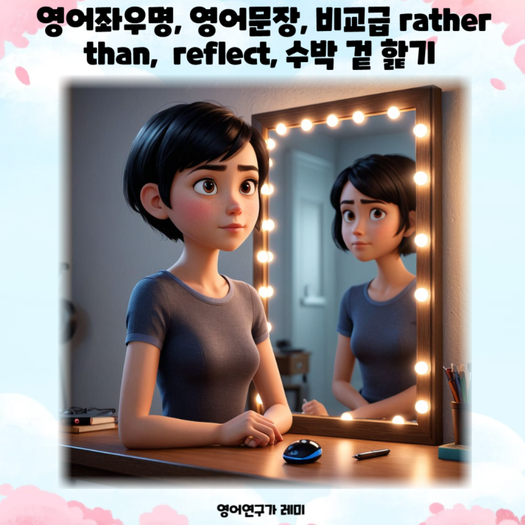 영어좌우명, 영어문장, 비교급 rather than, reflect, 수박 겉 핥기 영어좌우명, 영어문장, 비교급 rather than, reflect, 수박 겉 핥기