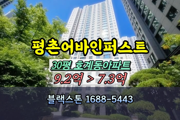  평촌어바인퍼스트 경매 호계동아파트 30평 탑층 [2024타경107055]