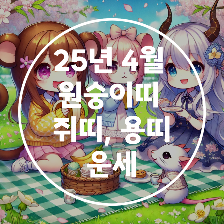  2025년 을사년 4월 원숭이띠, 쥐띠, 용띠 운세