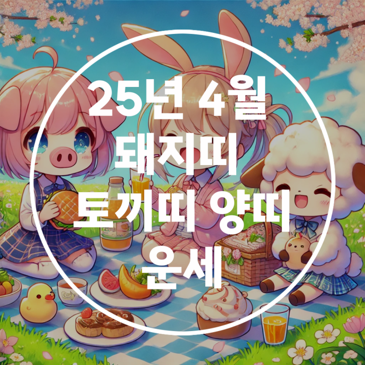  2025년 을사년 4월 돼지띠, 토끼띠, 양띠 운세