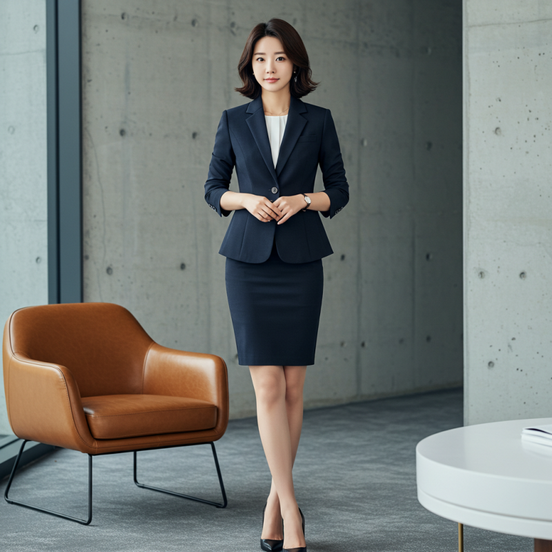 키가 작은 여성을 위한 여성스커트정장세트 선택법