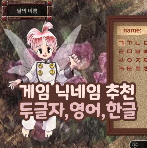  게임 두글자 닉네임 추천 한글 영어 포함