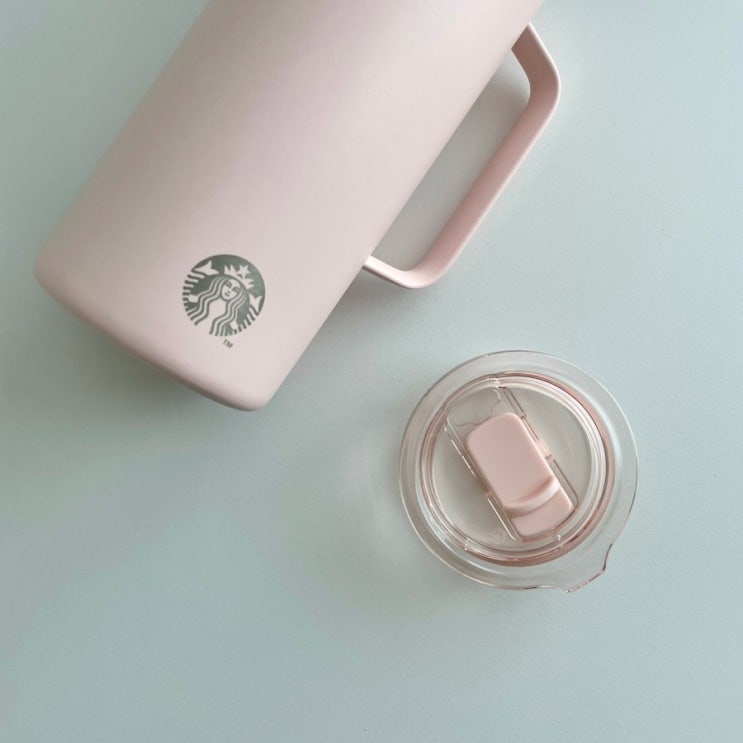  스타벅스 SS 핑크 탱크 텀블러 503ml, 손잡이 있는 텀블러 컵