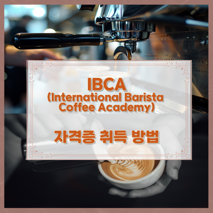 IBCA (International Barista Coffee Academy) 자격증 취득 방법 IBCA (International Barista Coffee Academy) 자격증 취득 방법