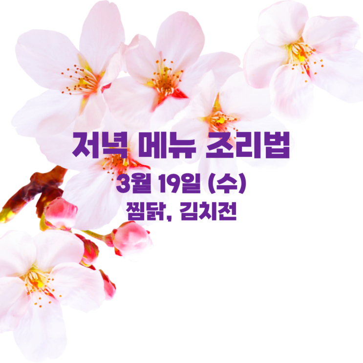  [3월 식단] 3월 19일 : 찜닭, 김치전