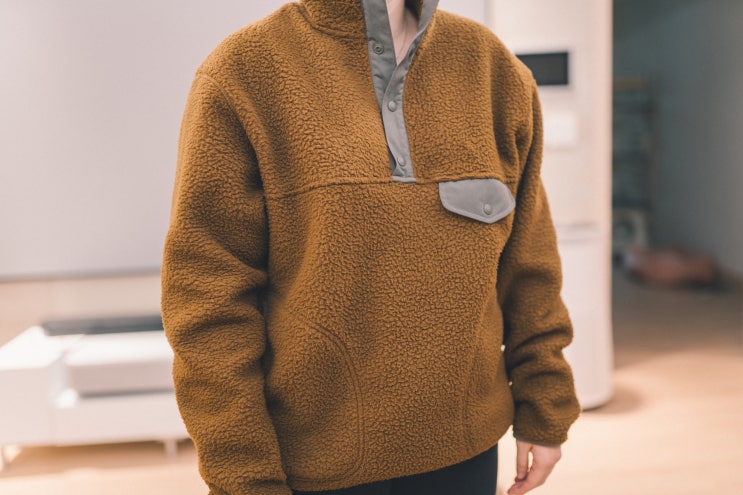  반집업플리스 와일드브릭스 플리스 풀오버 따뜻해요
